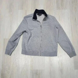 Brooks Brothers Mens Fleece Mock Neck Long Sleeve Full Zip Sweatshirt Gray Large